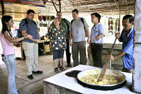 Showing the guide of making coconut candy