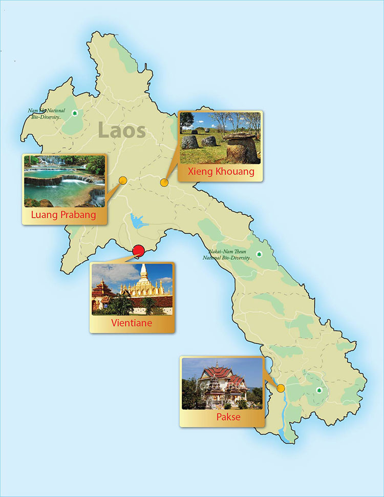 Laos day tour map