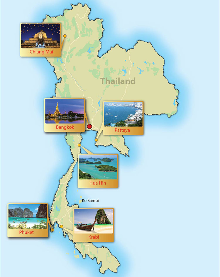 Thailand Day Tour Map
